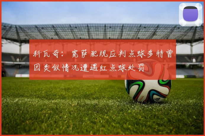 科瓦奇：宽萨犯规应判点球多特曾因类似情况遭遇红点球处罚